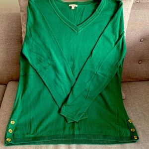 Talbot’s Kelly Green Vneck Sweater
